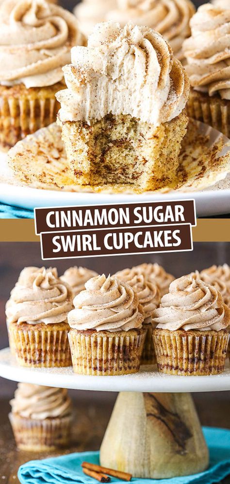 Cinnamon Roll Cupcakes, Homemade Cupcake Recipes, Cinnamon Frosting, Food And Drink Recipes, Delicious Cupcakes Recipes, Swirl Cupcakes, Fun Cupcake Recipes, Homemade Cupcakes, Gourmet Cupcakes