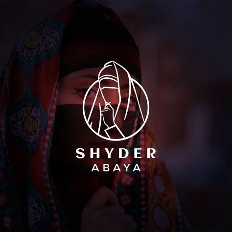 The origin of the shyder is one of the traditional women's costumes in Yemen, specifically in the city of Aden. The Adeni shyder is a black-colored piece of cloth that the woman wears in less than a meter and about 70 cm. The shyder has a silk-like texture that the woman wears over another clothing called the shield, so that she places her right on the shyder under the chin so that it continues to be covered The head is sometimes below the face, and it is covered at other times. Abaya Logo, Hijab Logo, Logo Cafe, Aesthetic Hijab, Brain Logo, Logo Branding Design, Graphic Design Cards, Fashion Logo Branding, Logo Beauty