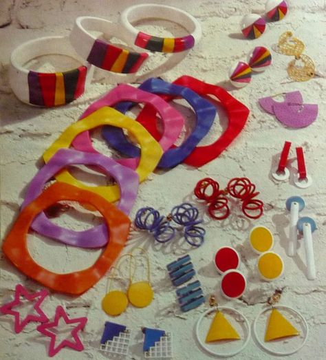 80's plastic jewelry 1980s Jewelry 80s Fashion, 80s Jewelry Aesthetic, 80s Accessories Jewelry, 80's Accessories, 1980s Accessories, 80s Items, 80s Accessories, 1980s Fashion Trends, 80s Jewelry