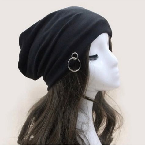 New & Never Worn!!! For Men & Women Beanie Hat Color: Black 100% Cotton Blends Crown Size: 20.9" Casual Emo Outfits, Beanies Aesthetic, Black Beanie Outfit, Goth Beanie, Hat Reference, Crown Hairstyle, Beanie Outfit, Women Beanie, Flower Crown Hairstyle