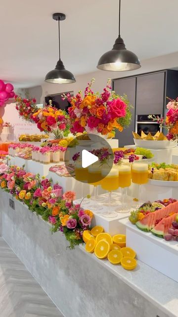 Buffet Table Ideas Decor Events, Brunch Ideas Decoration Table, Buffet Table Design, Buffet Table Ideas Decor, Wedding Buffet Table Decor, Quinceanera Venue, Shaadi Decor, Wedding Buffet Table, Food Set Up