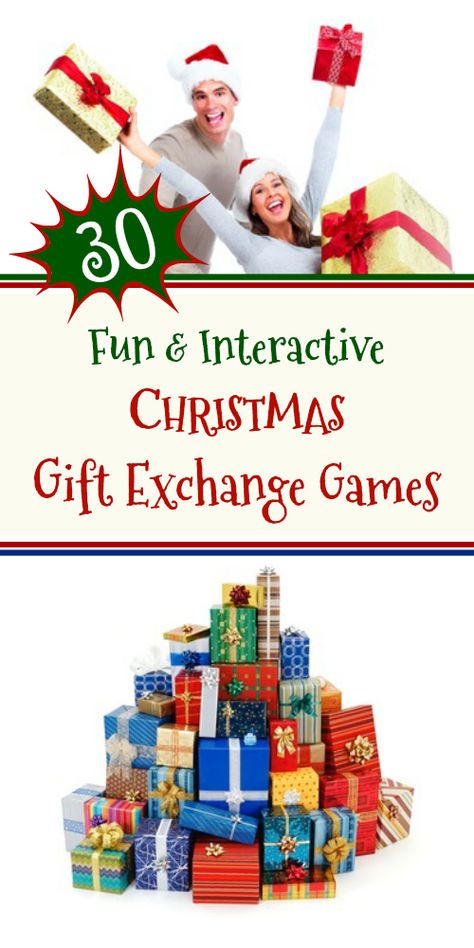 Over 30 free Christmas gift exchange game ideas to make your holiday parties fun and memorable. Christmas Gift Exchange Game Ideas, Gift Exchange Game Ideas, Gift Exchange Themes, Kids Gift Exchange, Gift Passing Game, Christmas Gift Exchange Party, Holiday Gift Exchange Games, Gift Exchange Ideas, Gift Exchange Game