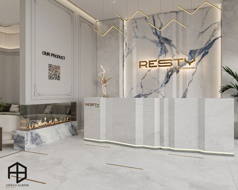 Resty Beauty Clinic on Behance Luxury Dental Clinic Design, Clinic Reception Design, Luxury Clinic, Clinic Decoration, Neo Classical Interiors, Cosmetic Clinic, Clinic Interior Design, Beauty Clinic, Reception Design