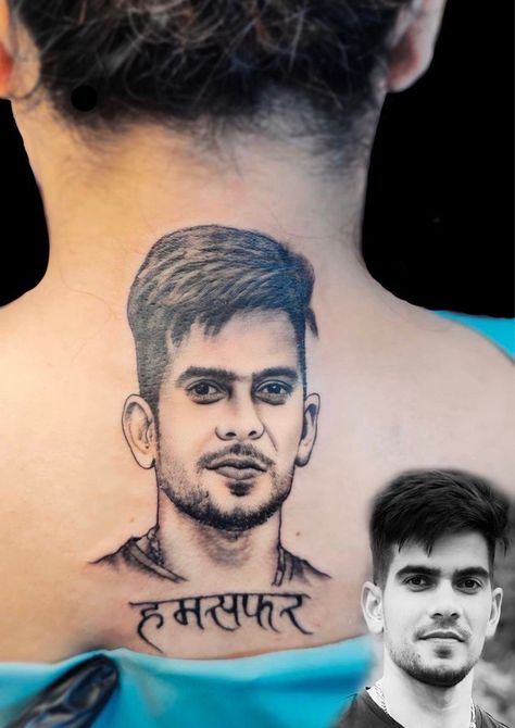 portrait tattoo by shyam rajput tattoo Rajput Tattoo, Potrait Tattoo, Portrait Drawing, Portrait Tattoo, Tattoos