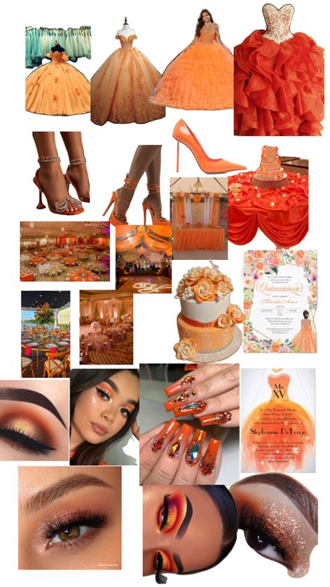 Orange Quince, Orange Quinceanera, Quince Themes, Quinceanera Planning, Quince Decorations, Quinceanera Themes, Quince Ideas, Quince, Quinceanera