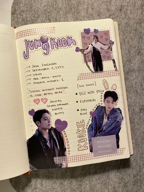 Jungkook Seven Journal, Jungkook Scrapbook Ideas, Jungkook Diary Ideas, Bts Book Ideas, Bts Journal Ideas Without Pictures, Jungkook Journal Ideas, Bts Journal Ideas Aesthetic, Bts Diary Ideas, Bts Scrapbook Ideas