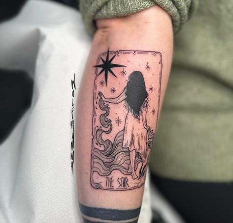 ✨ The Star ✨ Star Tarot Tattoo, The Star Tarot Tattoo, The Star Tarot, Tarot Card Tattoo, Anna Jones, Tarot Tattoo, Card Tattoo, Matching Tattoo, March 8