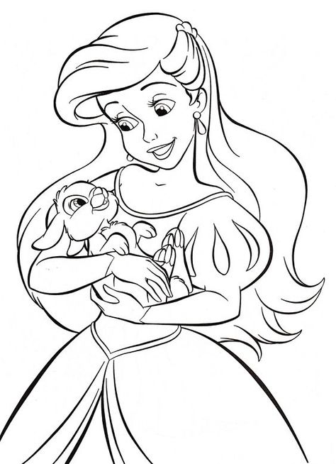 Coloring Pages Princess, Princess Coloring Pages For Kids, Pintar Disney, Princess Coloring Sheets, Snow White Coloring Pages, Free Disney Coloring Pages, Belle Coloring Pages, Ariel Color, Ariel Coloring Pages