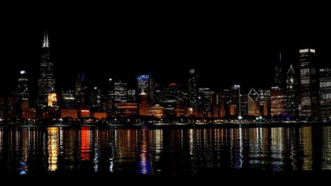 Chicago, city, city lights, skyscraper, USA, cityscape, reflection, night, skyline | 2048x1152 Wallpaper - wallhaven.cc Nyc Skyline Wallpaper Desktop, Chicago Macbook Wallpaper, Chicago Wallpaper Desktop, Chicago Skyline Wallpaper, Cityscape Reflection, 2048 X 1152, City Lights Wallpaper, Chicago Wallpaper, City Skyline Night