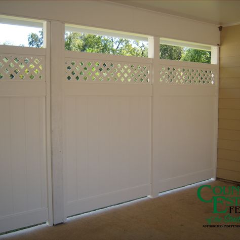 Country Estate® is the Original Vinyl Fence. Mobile Home Privacy Fence, Privacy Carport Ideas, Enclose Carport Ideas, Carport Fence Ideas, Inexpensive Privacy Fence Ideas Creative, Small Carport Ideas, Carport Door Ideas, Diy Carport Enclosure, Enclosed Carport Ideas Attached To House