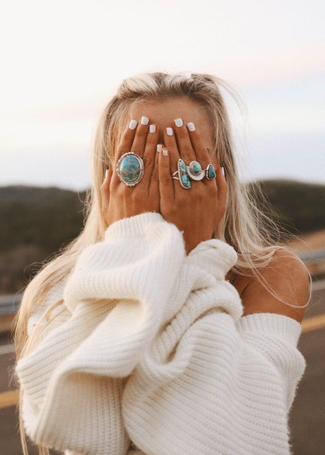 Cowgirl Ring, Bohemian Style Rings, Boho Rings Gold, Boho Jewels, Rings Aesthetic, Bohemian Style Jewelry, Opal Birthstone, Unique Rings Vintage, Rings Sterling Silver