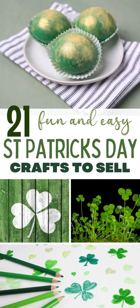 21 St Patrick's Day Crafts To Sell St Patrick's Day Diy, St Patricks Day Craft Adults, Irish Crafts For Adults, St Patrick’s Diy Crafts, St Patricks Day Wooden Crafts, St Patricks Crafts For Adults, March Craft Ideas For Adults, Spring Crafts To Make And Sell, St Patrick's Day Crafts For Adults