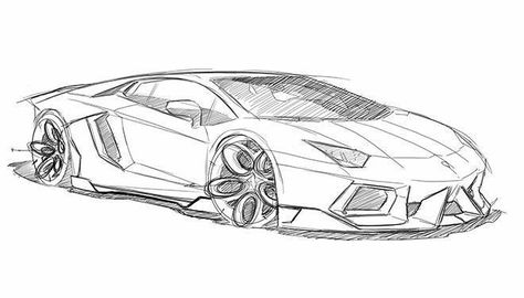 Cars Drawing Reference, Car Design Drawing, Drawings Of Cars, Simple Car Drawing, Car Sketching, Car Drawing Pencil, Art Moto, Cars Sketch, Solgaleo Pokemon