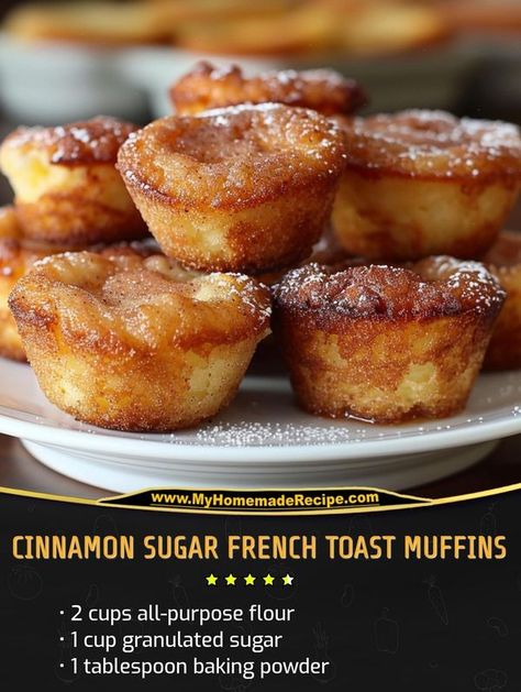 Buddy Valastro Recipes, Cinnamon Sugar French Toast Muffins, Cinnamon Sugar French Toast, Cinnamon Sugar Toast, French Toast Recipe Cinnamon, Cinnamon Sugar Recipes, Cinnamon Sugar Muffins, French Toast Muffins, Dinner Favorites