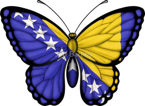 Bosnia - Herzegovina Flag Butterfly Bosnia Tattoo Ideas, Cool Pozadine Za Telefon, Bih Bosnia And Herzegovina Flag, What Can I Draw, Bosnian Flag, Bosnia Flag, Kosovo Flag, Pictures Of Flags, Herzegovina Flag