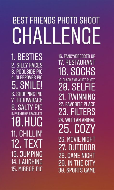 Best Friends Photo Challenge for 30 days! Photo Challenge Instagram, Best Friend Challenge, Hastag Instagram, Best Friend Bucket List, Best Friend Dates, Best Friend Quiz, Challenge Quotes, Friend Quiz, Best Friend Challenges