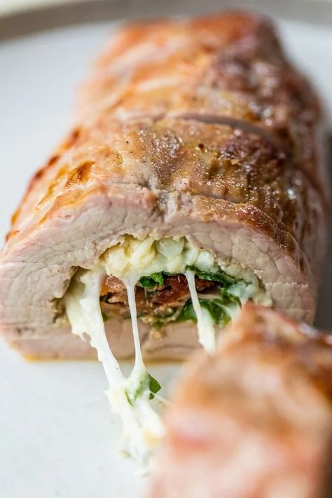 Prosciutto And Mozzarella, Pork Tenderloin Stuffed, Prosciutto Mozzarella, Dinner Pork, Pork Tenderloin Recipe, Tenderloin Recipe, Stuffed Pork, Pork Loin Recipes, Pork Dinner