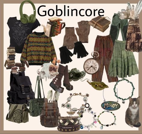 Gremlincore Aesthetic, Goblin Core Outfit, Hippie Boho Outfits, Goblincore Outfits, Goblincore Fashion, Fairy Grunge Outfit, Nature Outfits, Goblincore Aesthetic, Goblin Core