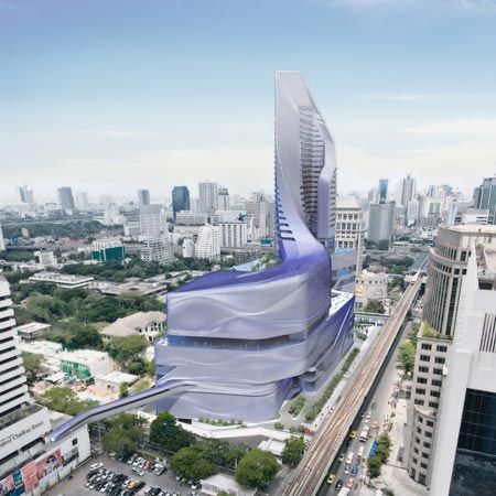 Malls Architecture, Mall Architecture, Amanda Levete, Plans Architecture, New Architecture, Tall Buildings, Thailand Hotel, Bangkok Travel, Park Hyatt