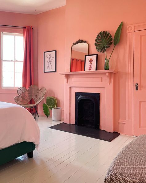 Monochromatic Painting, Monochromatic Color Palette, Victorian Tiles, Beige Bedroom, Georgia Homes, Monochromatic Color Scheme, Paint Sheen, Pink Paint, Modern Side Table