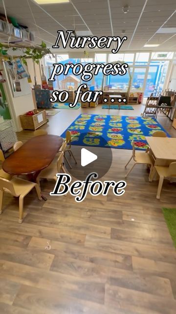 Louise on Instagram: "Two terms in and our progress so far.   Apart from the new @communityplayuk tables everything else is from Facebook Marketplace or things from the school that were no longer needed.   So thankful for the support and help from my lovely family and TAs 🥰  Easel inspiration: @nurseryteachernortheast   Visual timetable inspiration:  @earlyyearsoutdoor & @create_make_and_play   #teamworkmakesthedreamwork  #classroomtransformation #beforeandafter #beforeandduring #classroommakeover #eyfsclassroom #nurseryclass #eyfs #earlyyearsclassroom #earlyyears #eyfsteacher #fulltimeworkingmum #supportivefamily #amazingtas" Kindergarten Classroom Decor Diy, Early Childhood Classroom Layout, Small Childcare Room Ideas, Grey Playroom Ideas, Early Years Classroom Set Up, Creative Curriculum Classroom Layout, Baby Room Set Up Childcare, Preschool Art Corner, Daycare Library Ideas