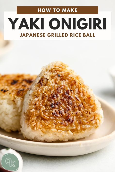 Yaki Onigiri (Grilled Rice Balls) | 焼きおにぎり - Okonomi Kitchen Yaki Onigiri Recipe, Grilled Rice Balls, Okonomi Kitchen, Yaki Onigiri, Onigiri Recipe, Grilled Rice, Brain Healthy Foods, Japanese White, Rice Ball