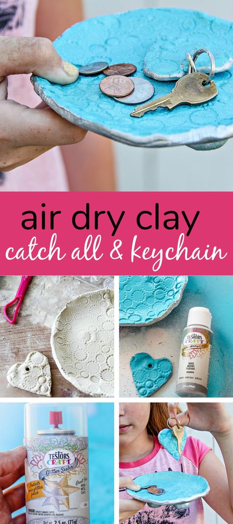 Looking for a fun craft project to help celebrate Father's day? This air dry clay dish and matching DIY keychain is perfect for dad. Thanks to sponsor @testorcorp for helping us paint these for Father's Day! Clay Fathers Day Crafts For Kids, Air Dry Clay Dish, Diy Boxes, Clay Dish, Diy Dish, Crafty Creations, Craft Club, Fathers Day Crafts, Fun Craft