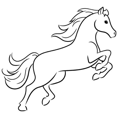 Draw Horses Easy, Horse Pictures To Draw, Horses Easy Drawing, Horse Pictures Drawing, Pictures Of Horses To Draw, Horse Outline Drawing Simple, Drawing Horses Easy, Easy Horse Drawing Step By Step, Horses Drawing Easy