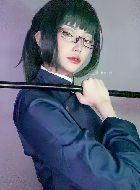 Maki Zenin Jujutsu Kaisen #cosplay Maki Zenin Realistic, Maki Zenin Hairstyle, Maki Zenin Makeup, Jujitsu Kaisen Cosplay, Last Minute Cosplay Ideas, Maki Cosplay Jjk, Anime Cosplay Ideas Female, Maki Zenin Cosplay, Maki Jujutsu Kaisen