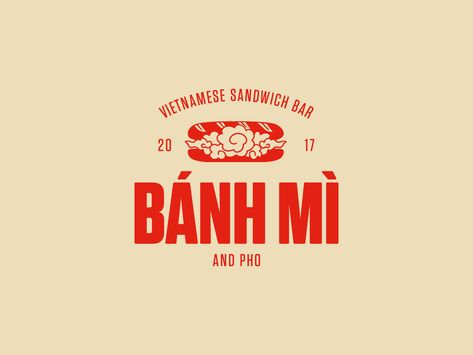 Logo design for Bánh Mì sandwich bar in Budapest by Rohmann Nóra Chinese Restaurant Logo, Logo Luxe, Luxe Logo, Chinese Logo, Typo Logo Design, Sandwich Bar, Beautiful Logos Design, Food Logo Design, Typo Logo