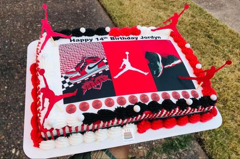 Air Jordan Birthday Cake, Jordan Birthday Cake, Bulls Cake, Michael Jordan Cake, Chicago Bulls Cake, Jordan Cake, Truck Birthday Cakes, 12th Birthday Cake, Sneakerhead Room