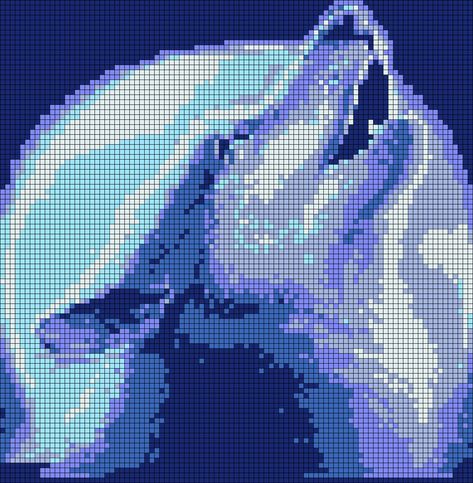 Wolf Alpha Pattern, Alpha Pixel, Wolf Crafts, Wolf Craft, Pokemon Cross Stitch Patterns, Pokemon Cross Stitch, Graph Paper Drawings, Easy Pixel Art, Pixel Art Templates