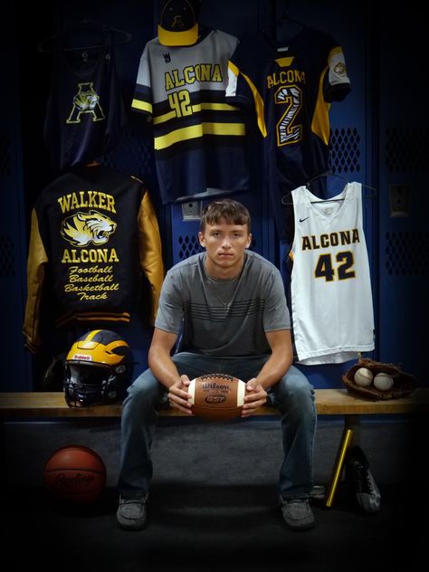 Four sport athlete Football, Baseball, Basketball, and Track. Senior Picture Ideas For Guys Basketball, Basketball Senior Pictures Boys, Basketball Photoshoot Ideas, Sr Pictures, Basketball Senior Pictures, Jersey Display, Sports Photo, Senior Pictures Boys, Senior Picture Ideas