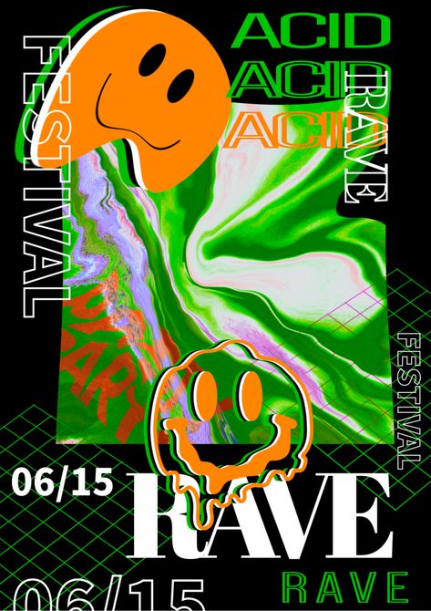 Acid House Rave, Rave Art, Rave Aesthetic, Trippy Patterns, Promo Flyer, Acid House, Poster Psd Free Download, Poster Psd, Rave Festival