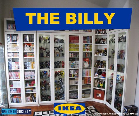 The IKEA Billy Display Case is Perfect For Action Figures Ikea Display Case, Lego Collection Display, Lego Vitrine, Vitrine Ikea, Funko Display Ideas, Funko Pop Display Ideas, Collection Display Shelves, Action Figure Display Case, Lego Display Case