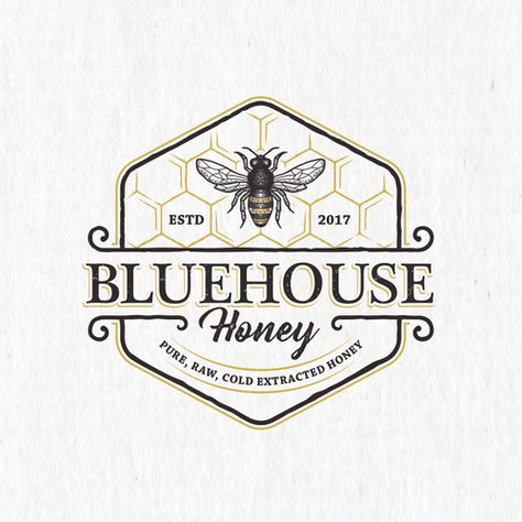 Discover Design Ideas & Graphic Design Inspiration | 99designs Hive Logo, Honey Label Design, Logo Bee, Honey Logo, Ideas Graphic Design, Honey Label, Bee Logo, Honey Brand, Graphic Design Ideas