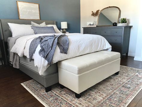 Dusty Blue And Grey Bedroom, Dusty Blue And Sage Green Bedroom, Sage Green And Dusty Blue Interior, Benjamin Moore Saybrook Sage Bedroom, Woodlawn Blue Benjamin Moore Bedroom, Newburyport Blue Benjamin Moore Bedroom, Van Deusen Blue, Grey Bedroom, Benjamin Moore