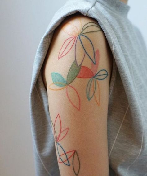 15 Tattoo, Colorful Tattoo, Surreal Tattoo, Girl Arm Tattoos, Retro Tattoos, Shape Tattoo, Muster Tattoos, Type Of Person, 문신 디자인