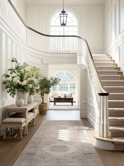 East Coast Colonial House Interior, Different House Aesthetics, Dream Home Interiors, Colonial Remodel, Old Money House, Spanish Mission, Foyer Entrance, Front Facade, Virginia House