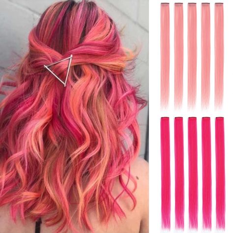 Balayage, Sunset Hair Color Ombre, 2024 Hair Color Trends For Women, Flamingo Pink Hair, Fire Ombre Hair, Sunset Hair Color, Rainbow Hair Extensions, Hidden Rainbow Hair, Alternative Beauty