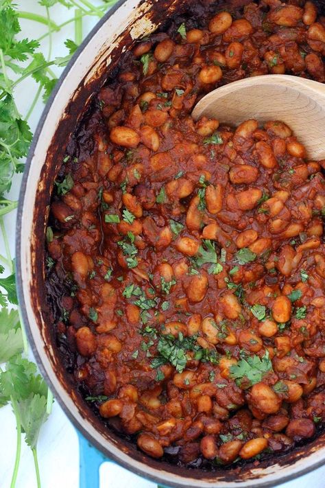 Baked Beans With Chorizo, Savory Baked Beans, Chorizo And Beans Recipes, Mexican Baked Beans, Beans With Chorizo, Eggs For Brunch, Cowboy Baked Beans, Twotti Fruity, Baked Beans Recipe