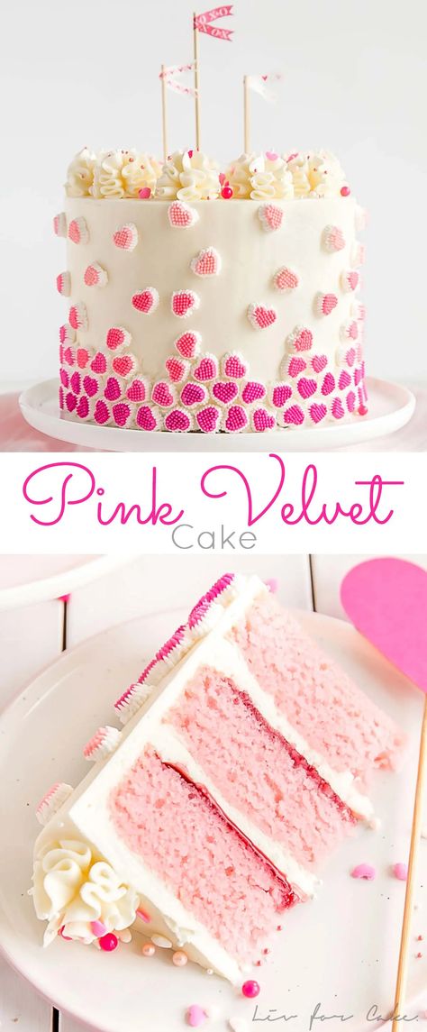 Pink Velvet Cake, Pink Velvet Cakes, Recipe Cheesecake, Bakery Treats, Fitness Humor, Cheesecake Dessert, Cookies Bars, Valentines Day Cakes, Valentine Cake