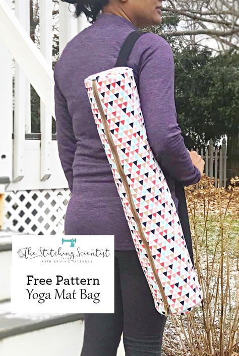 Yoga Mat Bag Diy, Yoga Bag Pattern, Yoga Mat Bag Pattern, Yoga Mat Pattern, Diy Yoga, Yoga Tote, Bag Sewing Pattern, Yoga Props, Bag Pattern Free