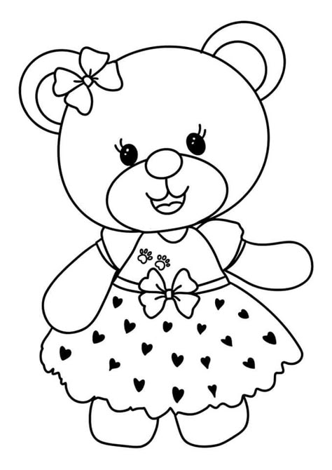 Teddy Bear Outline, Teddy Bear Coloring Pages, Teddy Bear Drawing, Free Christmas Coloring Pages, Teddy Bear Party, Baby Applique, Valentine Coloring Pages, Drawing Bag, Bear Coloring Pages