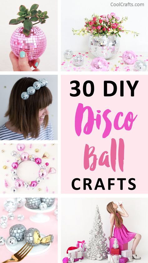 Get The Party Started With These 30 DIY Disco Ball Crafts. | Coolcrafts.com Disco Crafts, Coolest Crafts, Disco Theme Parties, Disco Boho, 70s Birthday, Diy Disco Ball, Decades Party, Cool Crafts, Party Tents