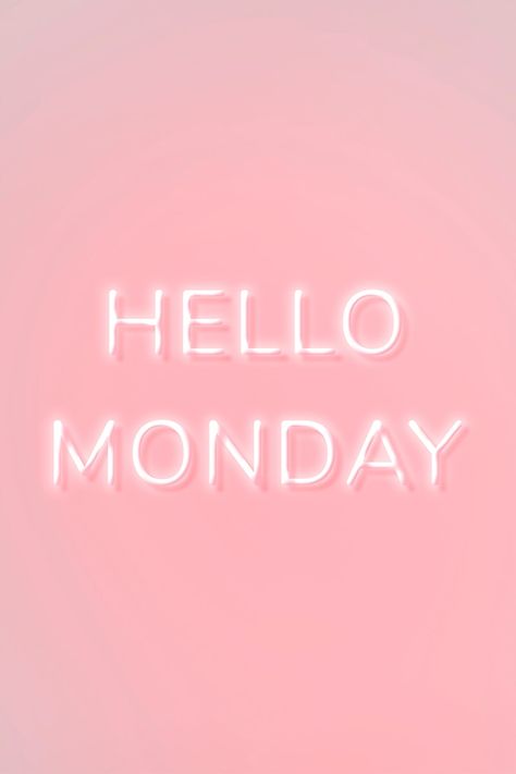 Hello Monday neon pink typography | free image by rawpixel.com / Hein Monday Nails Quote, Monday Esthetician Quotes, Monday Lash Quotes, Tuesday Wallpaper, Monday Wallpaper, Monday Aesthetic, Ella Quotes, Nail Quotes Funny, Pink Monday