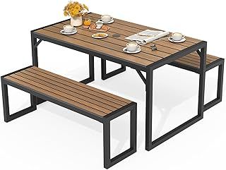 Picnic Table Bench, Wooden Picnic Tables, Table And Bench Set, Dining Set With Bench, Bench Set, Outdoor Picnic Tables, Patio Dining Table, Garden Backyard, Camping Table