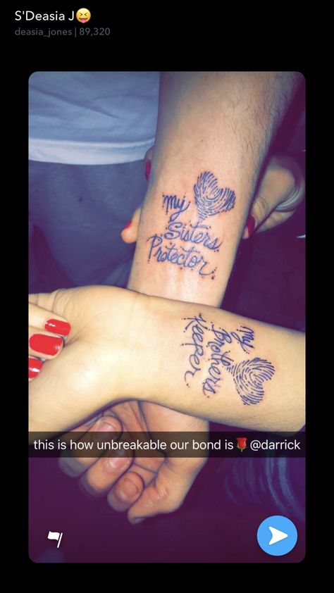 Matching Tattoos For Siblings, Brother Sister Tattoo, Brother Tattoos, Matching Sister Tattoos, Female Tattoos, Snakebites, Men Tattoos, Sibling Tattoos, Love Tattoo