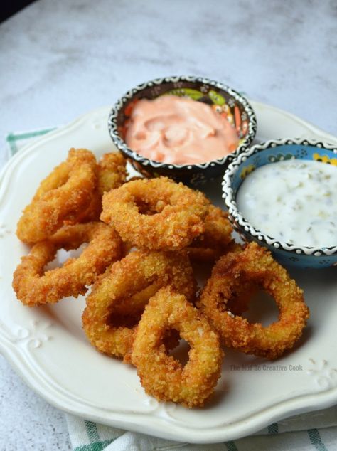 calamares List Of Appetizers, Squid Rings, Cheat Meal, Low Carb Snacks, Filipino Recipes, So Creative, Fried Food, Fish And Seafood, Food Cravings