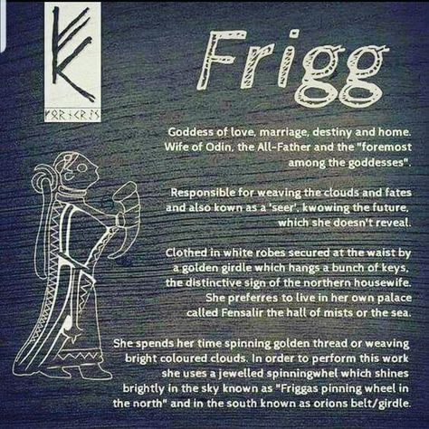 Friday!The Day of Frigga💓  Have a great one.... #friday#frigg#frigga#freya#odin#love#viking#pagan#germanen#norsemythology Heathen Tattoo, Norse Witchcraft, Goddess Frigg, Norse Pantheon, Witch Mermaid, Pagan Inspiration, Norse Paganism, Viking Heritage, Norse Gods